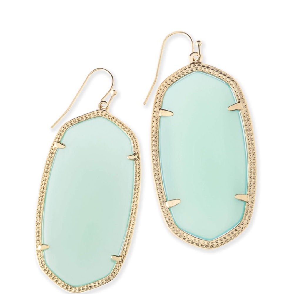 Kendra Scott Danielle earrings Chalcedony and gold